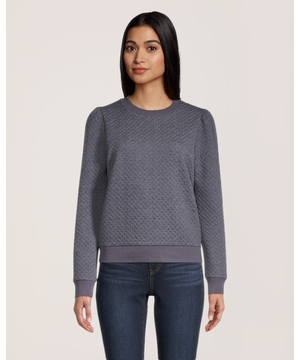 Chandail en molleton matelassé et bouffant à manches longues pour femmes, Denver Hayes