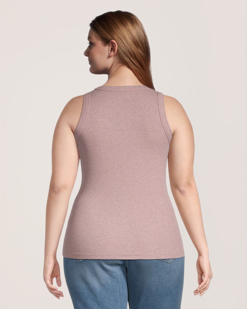 Débardeur semi-ajusté en tricot côtelé et à col montant pour femmes, Denver Hayes