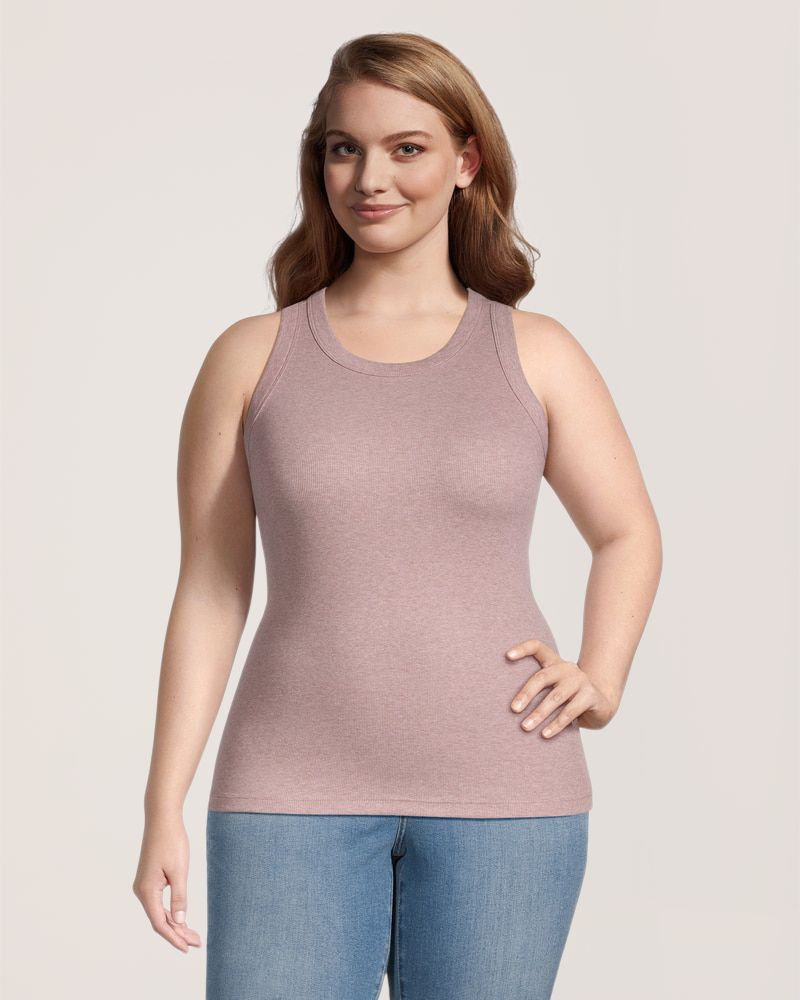 Débardeur semi-ajusté en tricot côtelé et à col montant pour femmes, Denver Hayes