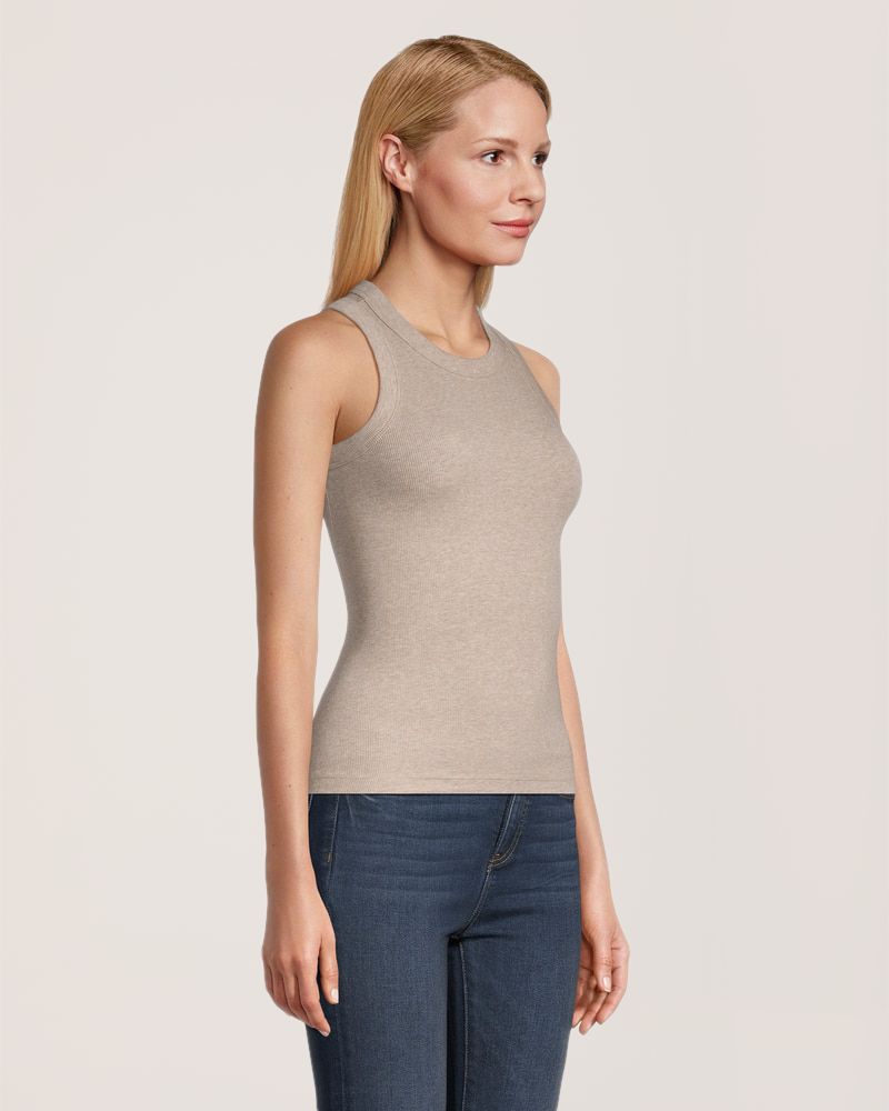 Denver Hayes Women's Semi-Fitted High Neck Rib Tank