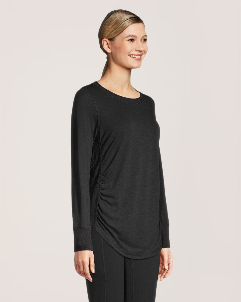 T-shirt froncé à manches longues pour femmes, Shambhala