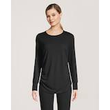 T-shirt froncé à manches longues pour femmes, Shambhala Front_Flat