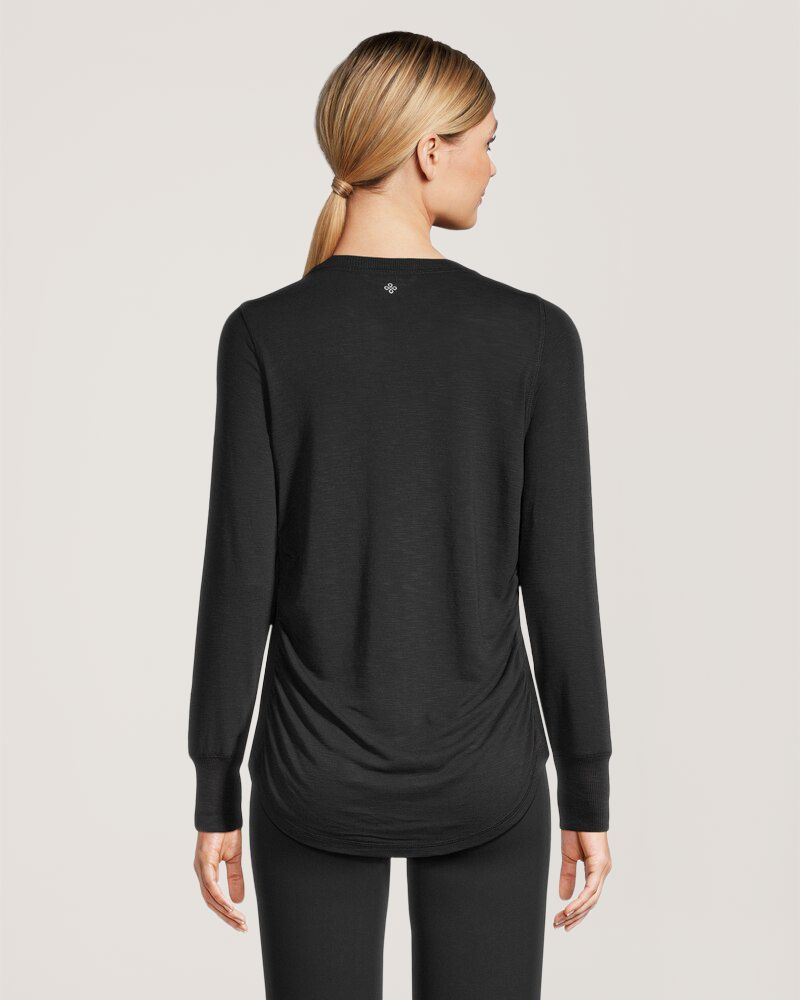 T-shirt froncé à manches longues pour femmes, Shambhala