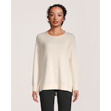 Chandail-tunique doux avec encolure ras du cou et fentes latérales pour femmes, Shambhala Front_Flat