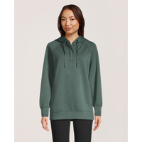Shambhala Women's Soft Scuba Hooded Snap Pullover Front_Flat