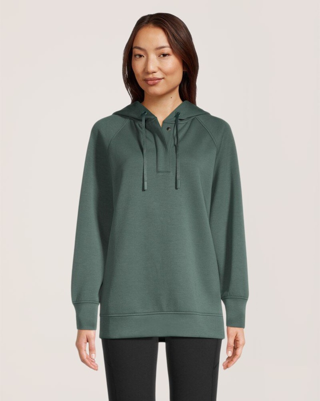 Shambhala Women's Soft Scuba Hooded Snap Pullover