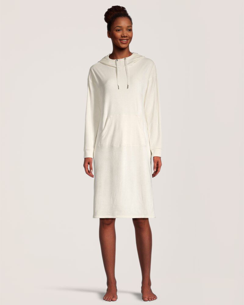 Denver Hayes Women's Velour Plush Hooded Night Shirt