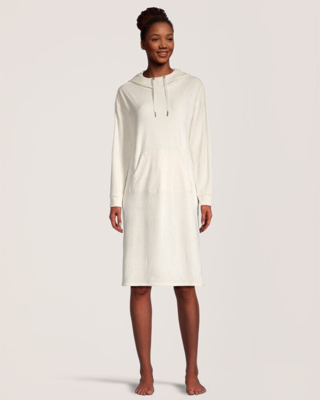 Denver Hayes Women's Velour Plush Hooded Night Shirt