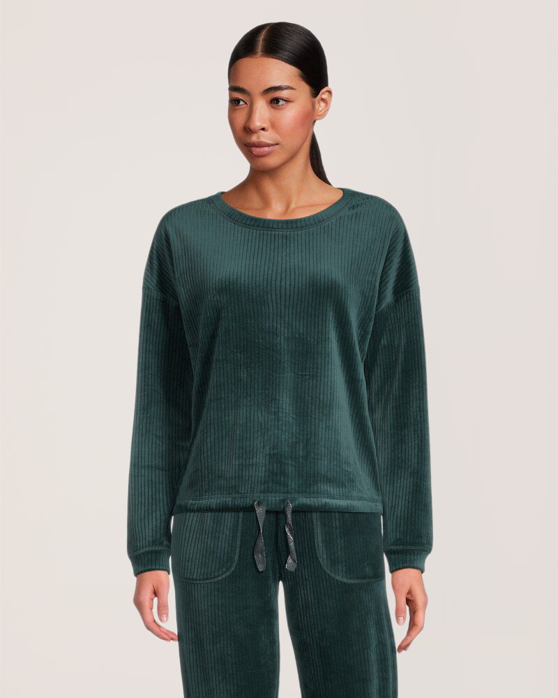 Denver Hayes Women's Velour Plush Rib Top