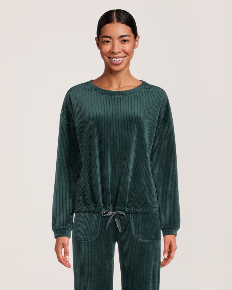 Denver Hayes Women's Velour Plush Rib Top