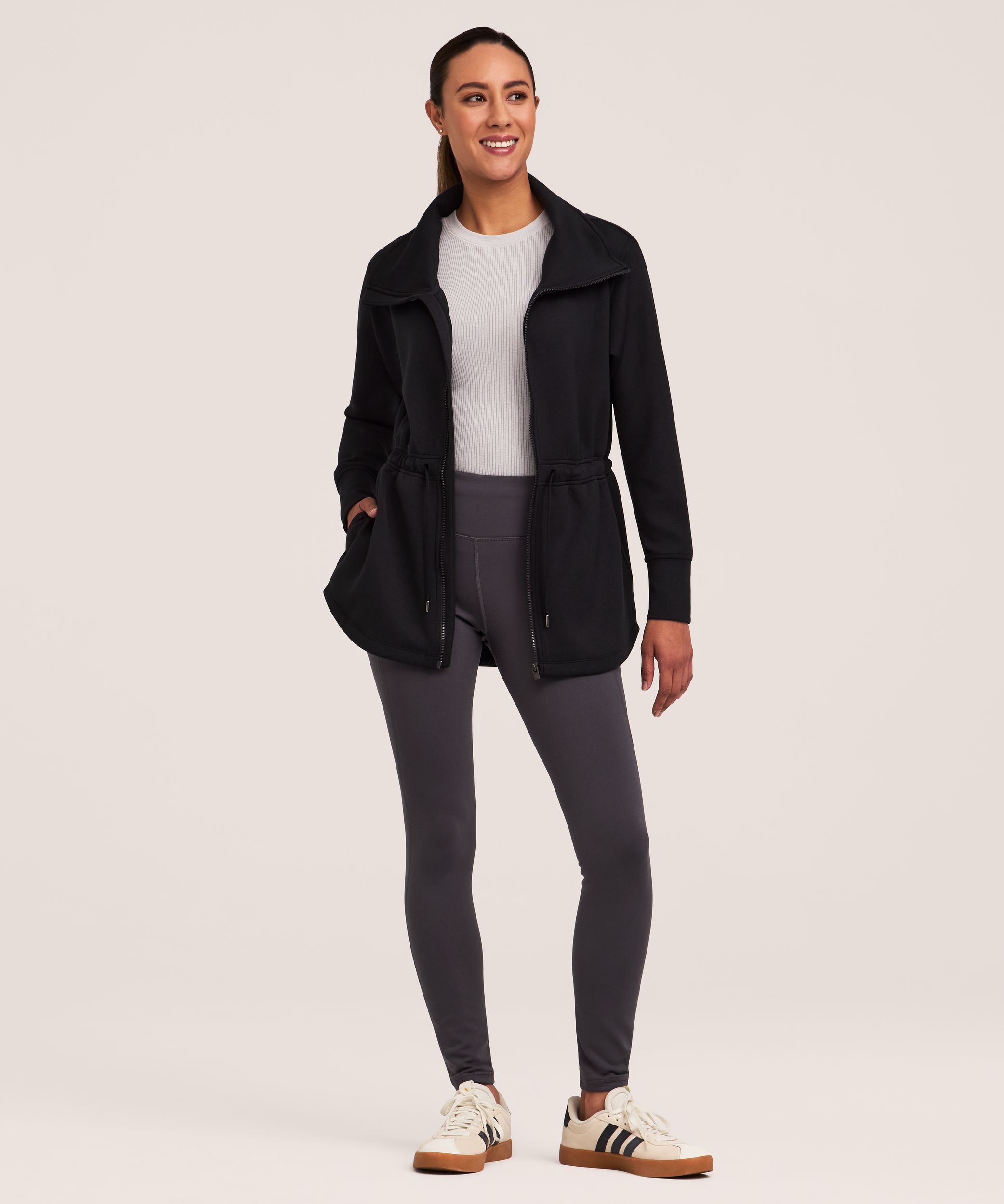 Tunique Shambhala à taille cintrée et à glissière pleine longueur pour femmes