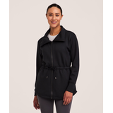 Shambhala Women's Clinched Waist Full Zip Tunic Front_Angled_Left