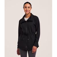 Shambhala Women's Clinched Waist Full Zip Tunic Front_Angled_Left