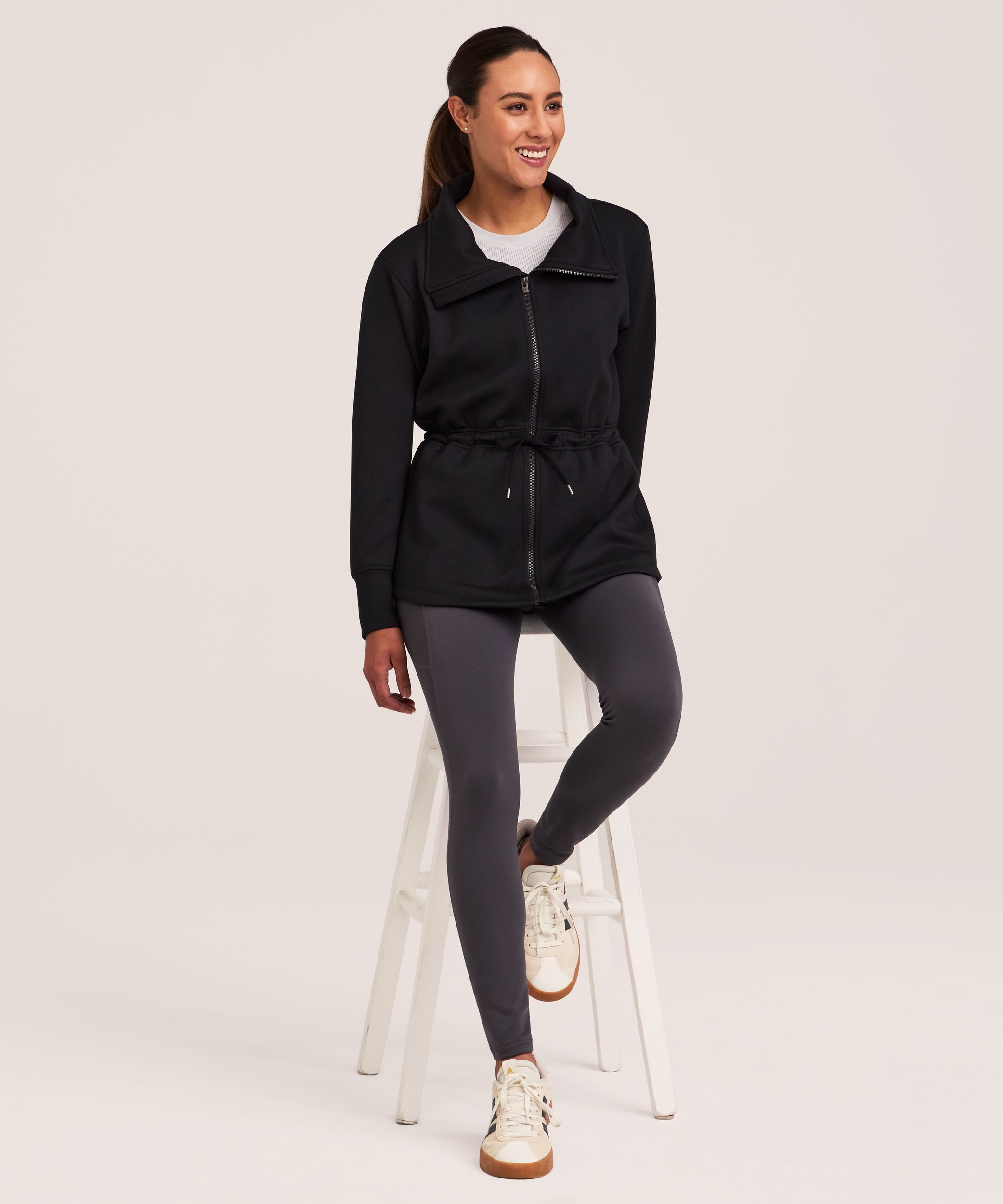 Tunique Shambhala à taille cintrée et à glissière pleine longueur pour femmes