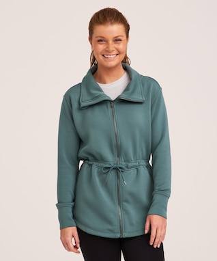 Shambhala Women's Clinched Waist Full Zip Tunic