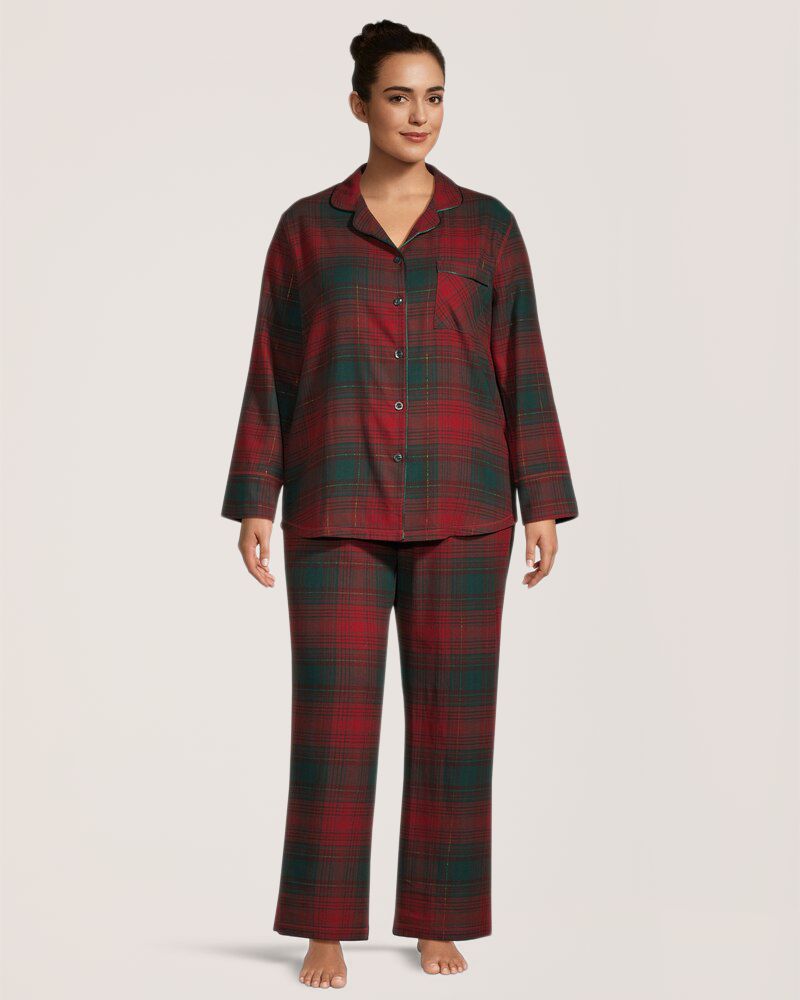 Ensemble de pyjama 2&nbsp;pièces en flanelle pour femmes, WindRiver