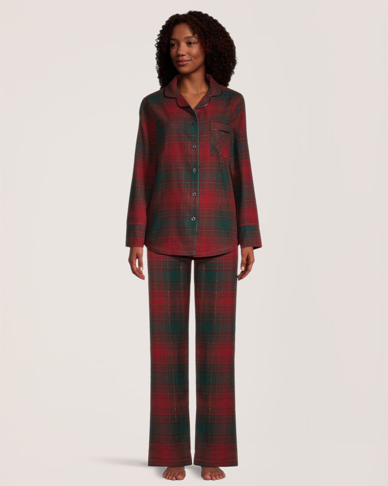 Ensemble de pyjama 2&nbsp;pièces en flanelle pour femmes, WindRiver