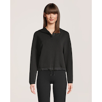 Shambhala Women's Soft Hooded Gathered Hem Snap Pullover Front_Flat