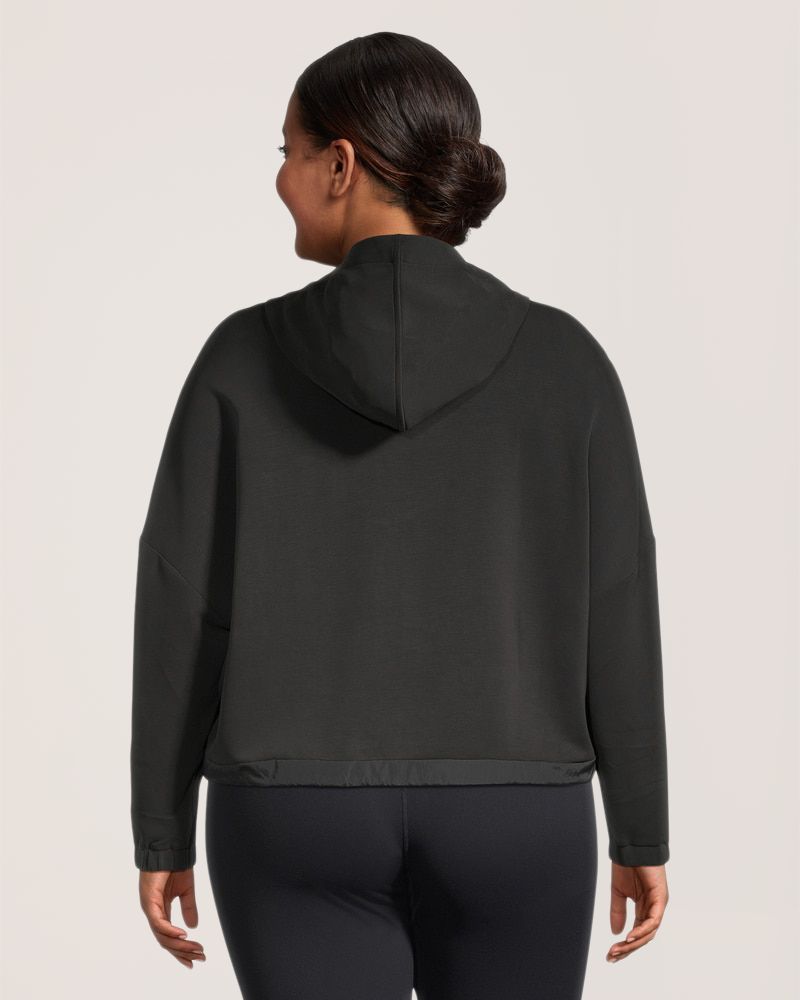 Shambhala Women's Soft Hooded Gathered Hem Snap Pullover