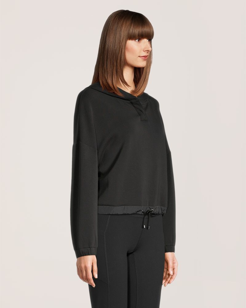 Shambhala Women's Soft Hooded Gathered Hem Snap Pullover