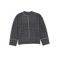 Silver Women's Crew Neck Sweater Front_Flat