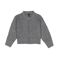 Silver Women's Front Zip Sweater Front_Flat
