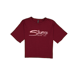 T-shirt à coupe carrée et encolure ras du cou pour femmes, Silver Front_Flat