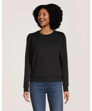 Chandail en molleton matelassé et bouffant à manches longues pour femmes, Denver Hayes