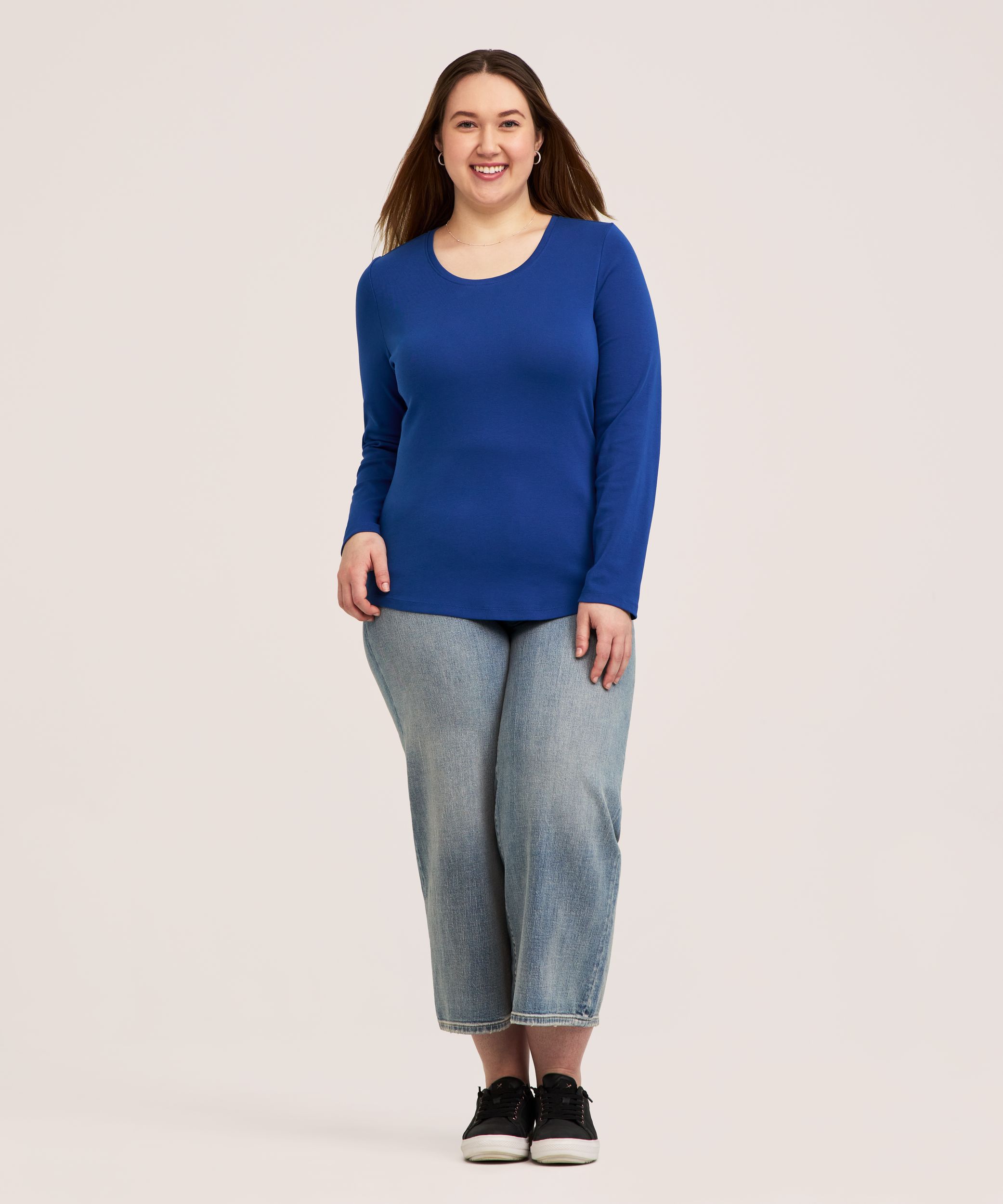 Denver Hayes Women's Long Sleeve Slim Fit Crew Neck T Shirt