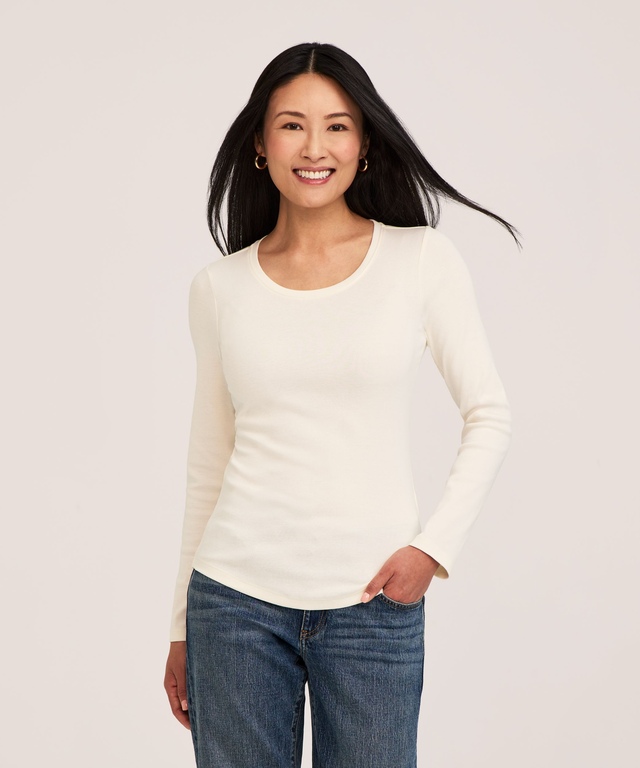 Denver Hayes Women's Long Sleeve Slim Fit Crew Neck T Shirt