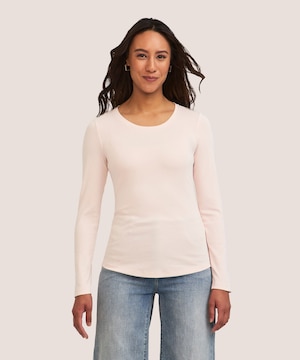 Chandail de coupe étroite à col ras du cou et à manches longues pour femmes, Denver Hayes