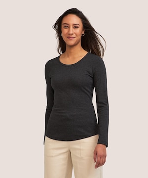 Chandail de coupe étroite à col ras du cou et à manches longues pour femmes, Denver Hayes