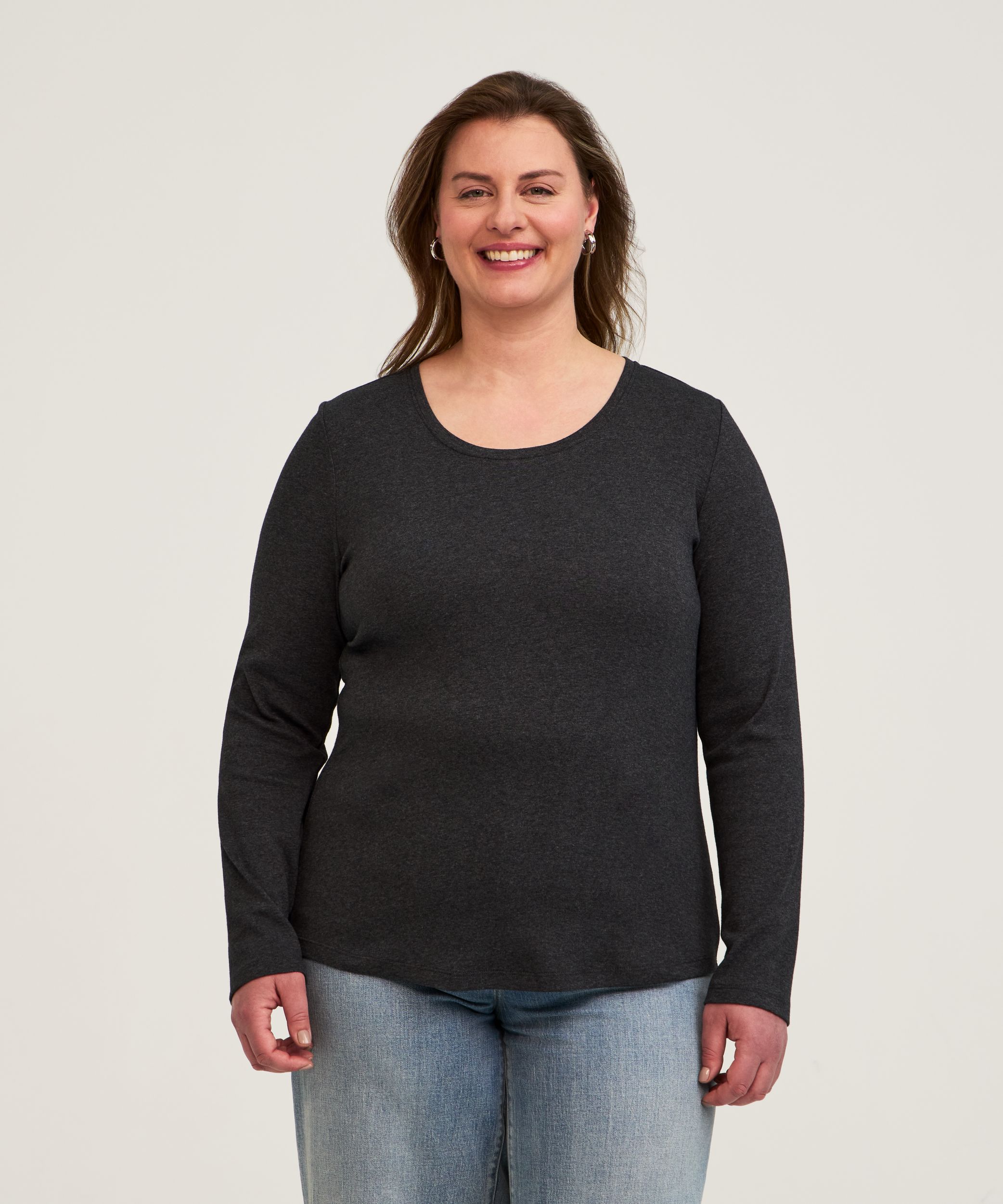 Denver Hayes Women's Long Sleeve Slim Fit Crew Neck T-Shirt