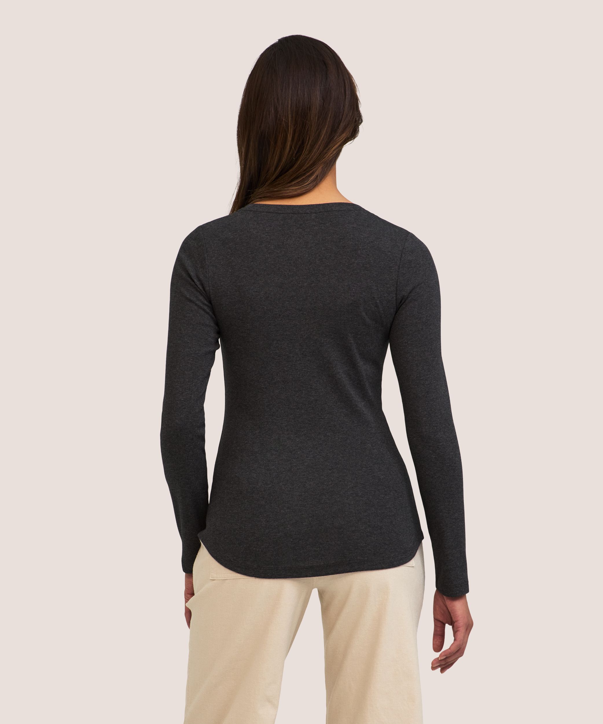 Denver Hayes Women's Long Sleeve Slim Fit Crew Neck T-Shirt