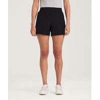 Shambhala Women's Mid Rise Stretch Woven Short Front_Flat