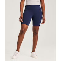 Shambhala Women's Live-In Comfort High Rise Bike Short with Pockets Front_Flat