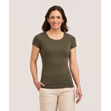 T-shirt ajusté à col ras du cou et à manches courtes pour femmes, Denver Hayes Front_Flat