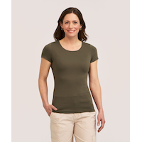 Denver Hayes Women's Short Sleeve Fitted Crew Neck T Shirt Front_Flat