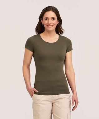 Denver Hayes Women's Short Sleeve Fitted Crew Neck T-Shirt