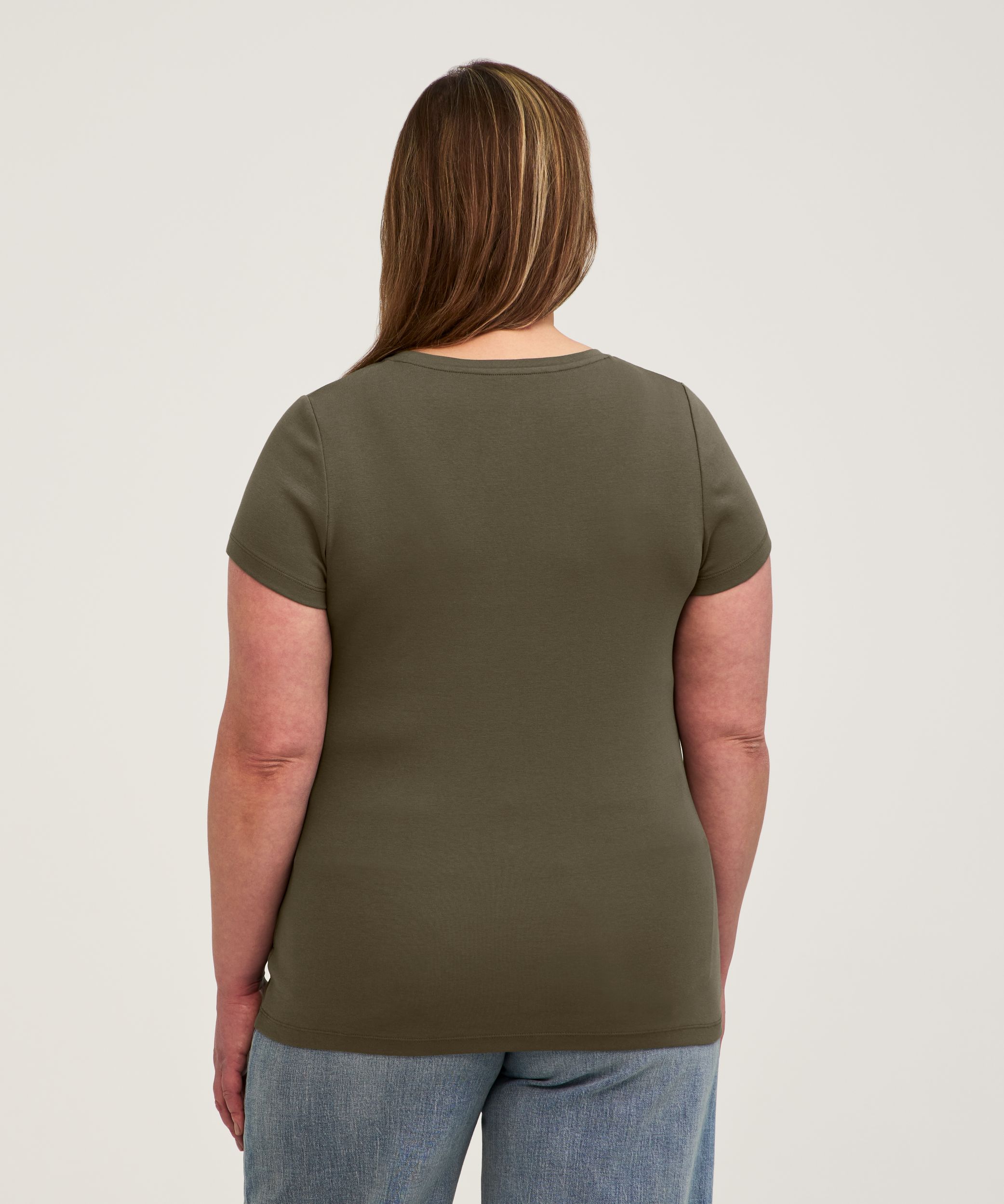 T-shirt ajusté à col ras du cou et à manches courtes pour femmes, Denver Hayes