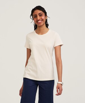 Denver Hayes Women's Short Sleeve Semi Fitted Round Neck Supima Cotton T Shirt