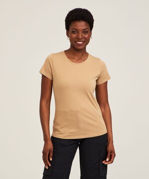 Denver Hayes Women's Short Sleeve Semi Fitted Round Neck Supima Cotton T Shirt
