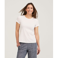 Denver Hayes Women's Short Sleeve Semi Fitted Round Neck Supima Cotton T-Shirt