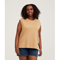 Débardeur semi-ajusté en coton Supima à encolure ras du cou pour femmes, Denver Hayes Front_Flat