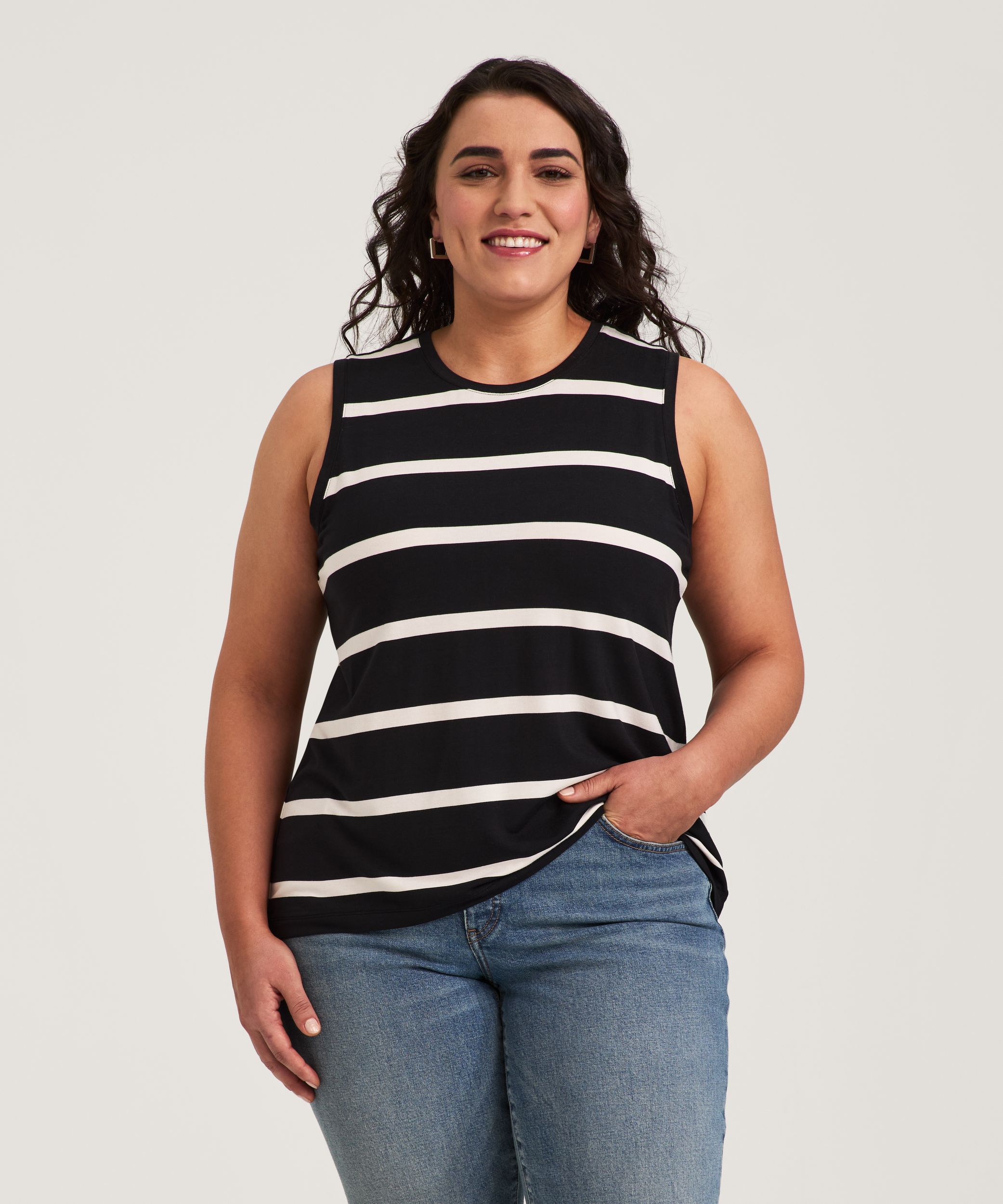 Débardeur décontracté à col arrondi avec trou de serrure arrière pour femmes, Denver Hayes