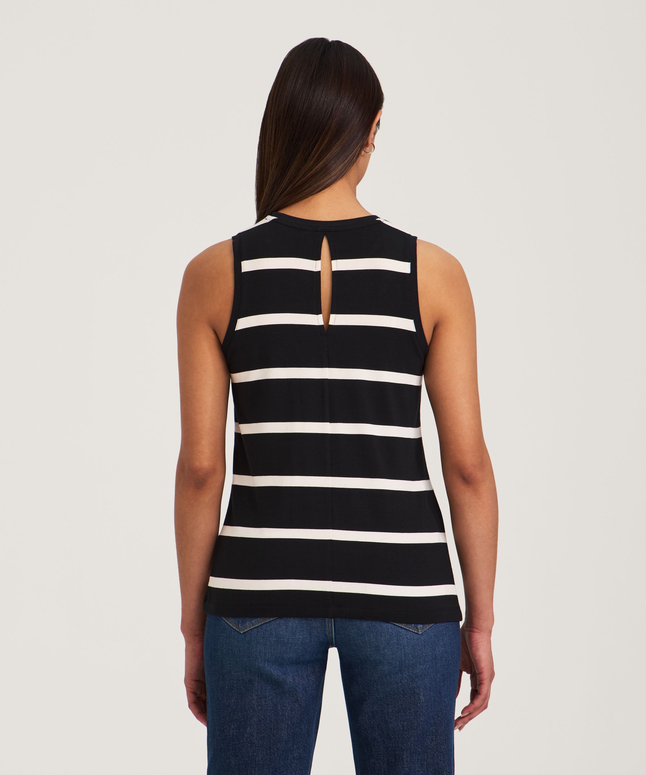 Débardeur décontracté à col arrondi avec trou de serrure arrière pour femmes, Denver Hayes