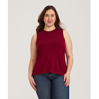 Denver Hayes Women's Relaxed Round Neck Back Keyhole Tank Top