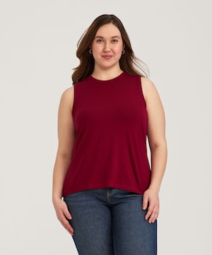 Débardeur décontracté à col arrondi avec trou de serrure arrière pour femmes, Denver Hayes