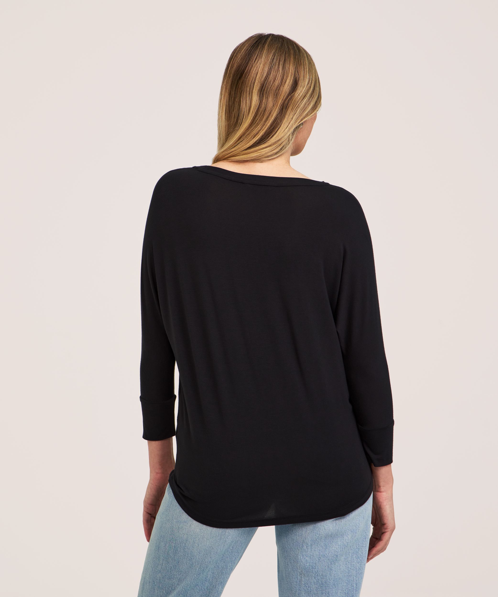 Haut décontracté à manches chauve-souris 3/4 pour femmes, Denver Hayes