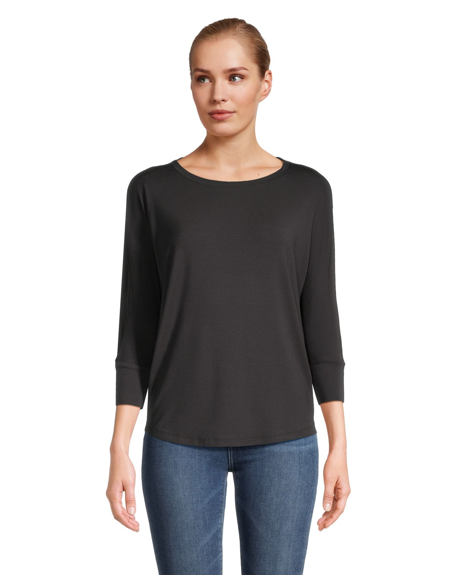Tunique Femme Longue à Manches Chauve-Souris- Tee Shirt Grande Taille Col V Couleur Unie Hauts éLastiques Casual De Base D'éTé LâChes Top Classique Confortable Respirant Mode Pas Cher Chemise